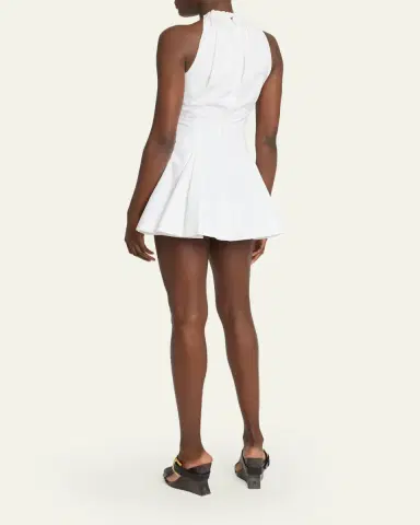 Balmain Cotton Poplin Halter Mini Dress | Thumbnail 3 Balmain Cotton Poplin Halter Mini Dress | Thumbnail 3