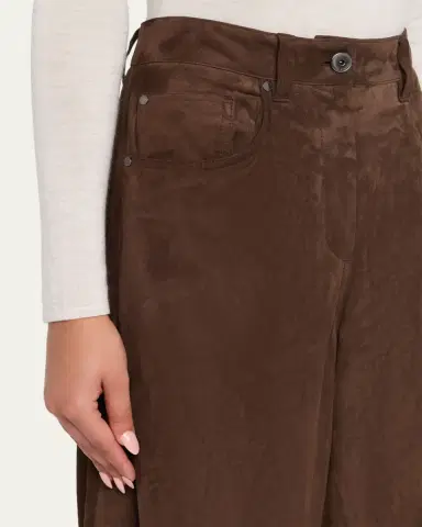 Brunello Cucinelli Suede Relaxed Wide-Leg Pants | Thumbnail 5 Brunello Cucinelli Suede Relaxed Wide-Leg Pants | Thumbnail 5
