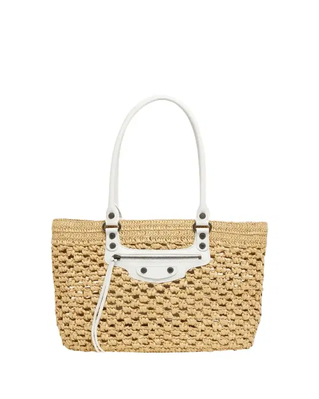 Balenciaga Le City Raffia Shoulder Bag