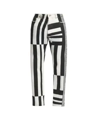 Versace Men's Two-Tone Greca Paneled Straight-Leg Pants | Thumbnail 1