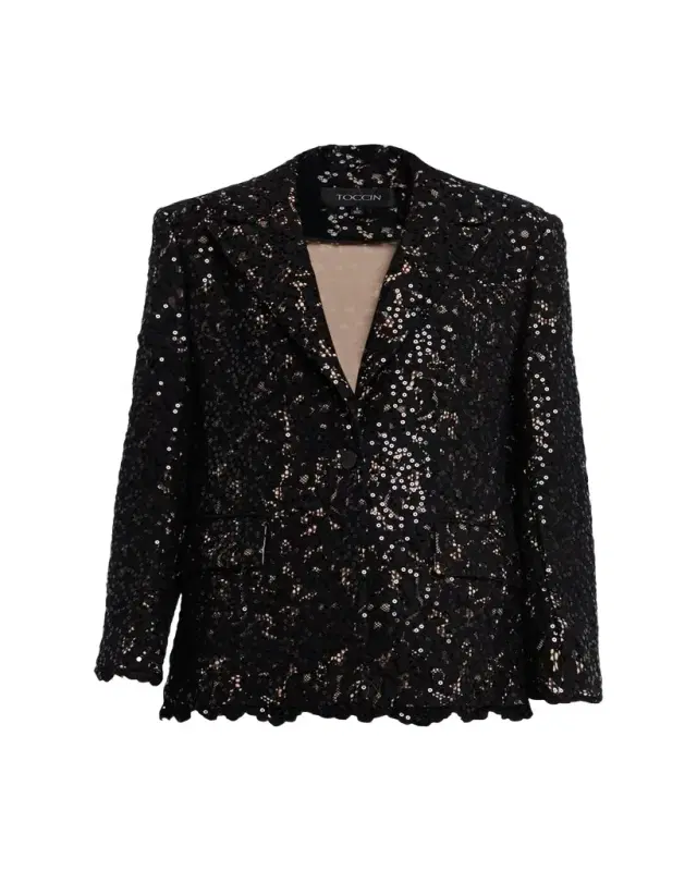 Willa Sequined Lace Boyfriend Blazer