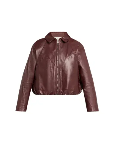 Brunello Cucinelli Collared Zip-Up Leather Jacket | Thumbnail 1 Brunello Cucinelli Collared Zip-Up Leather Jacket | Thumbnail 1