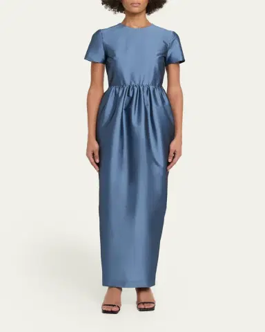 BERNADETTE Lexi Floral Satin Empire-Waist Column Maxi Dress | Thumbnail 2