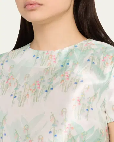 BERNADETTE Lexi Floral Satin Empire-Waist Column Maxi Dress | Thumbnail 9