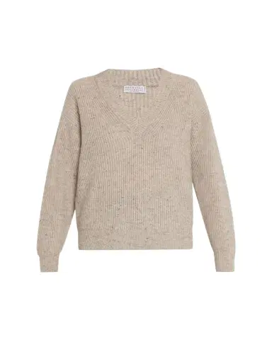 Brunello Cucinelli Shimmering Cashmere-Mohair Crewneck Sweater | Thumbnail 1