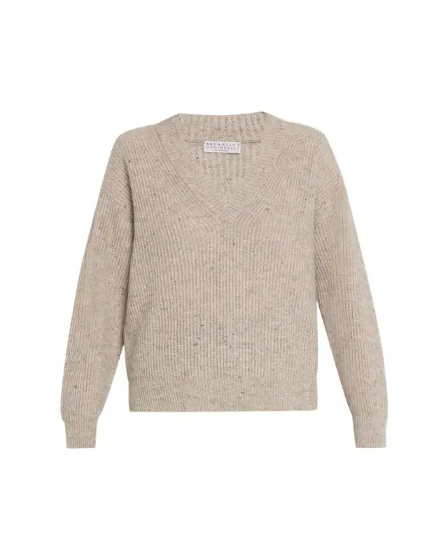 Brunello Cucinelli Shimmering Cashmere-Mohair Crewneck Sweater