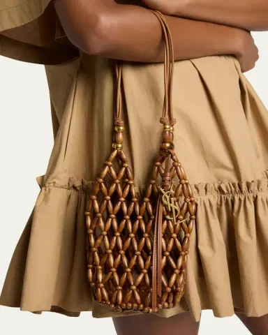 Saint Laurent Mini Bucket Bag in Wood | Thumbnail 2 Saint Laurent Mini Bucket Bag in Wood | Thumbnail 2