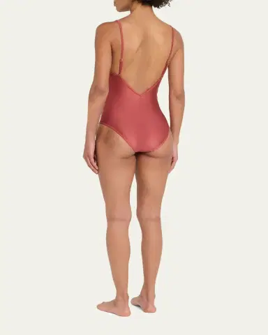 Zimmermann Solstice Tuck Plunge One-Piece Swimsuit | Thumbnail 3 Zimmermann Solstice Tuck Plunge One-Piece Swimsuit | Thumbnail 3