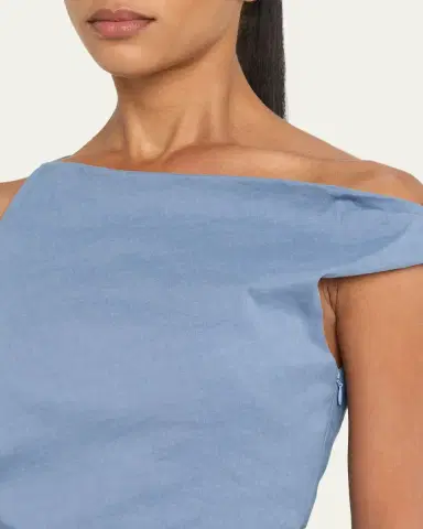 A.L.C. Lyra Draped Linen-Blend Midi Dress | Thumbnail 5 A.L.C. Lyra Draped Linen-Blend Midi Dress | Thumbnail 5