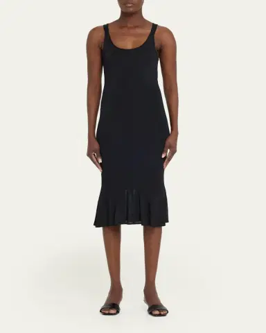 TOTEME Fluted Hem Sleeveless Midi Dress | Thumbnail 2 TOTEME Fluted Hem Sleeveless Midi Dress | Thumbnail 2