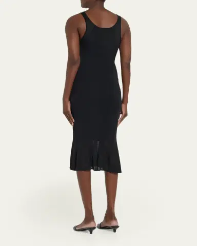 TOTEME Fluted Hem Sleeveless Midi Dress | Thumbnail 3 TOTEME Fluted Hem Sleeveless Midi Dress | Thumbnail 3