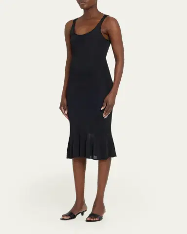 TOTEME Fluted Hem Sleeveless Midi Dress | Thumbnail 4 TOTEME Fluted Hem Sleeveless Midi Dress | Thumbnail 4