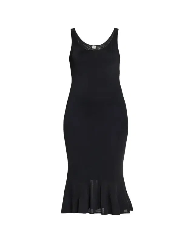 Toteme Fluted Hem Sleeveless Midi Dress
