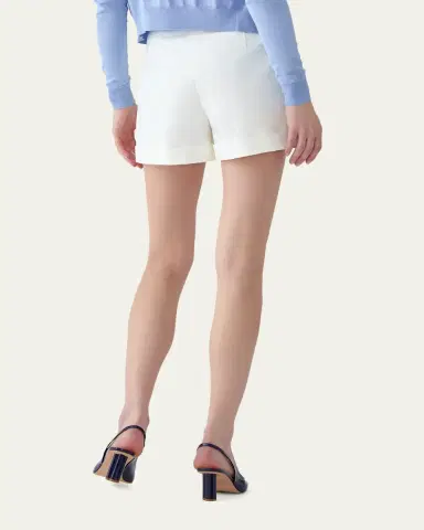 Carolina Herrera High-Rise Button-Front Sailor Shorts | Thumbnail 3