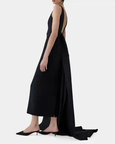 Carolina Herrera Sleeveless Silk Column Dress with Train | Thumbnail 4 Carolina Herrera Sleeveless Silk Column Dress with Train | Thumbnail 4