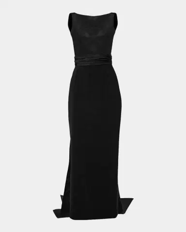 Carolina Herrera Sleeveless Silk Column Dress with Train | Thumbnail 5 Carolina Herrera Sleeveless Silk Column Dress with Train | Thumbnail 5