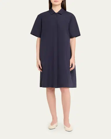 Lafayette 148 New York Pleated Cotton Shift Shirtdress | Thumbnail 2