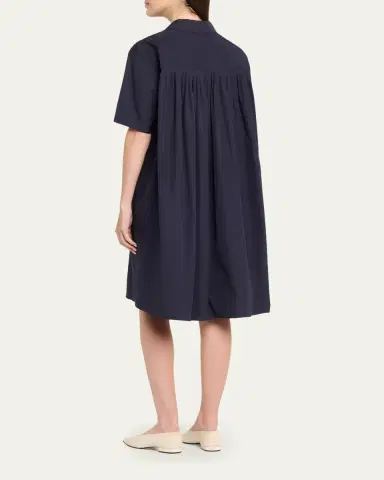 Lafayette 148 New York Pleated Cotton Shift Shirtdress | Thumbnail 3