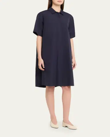 Lafayette 148 New York Pleated Cotton Shift Shirtdress | Thumbnail 4