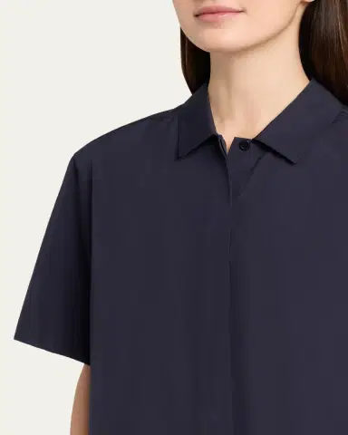 Lafayette 148 New York Pleated Cotton Shift Shirtdress | Thumbnail 5