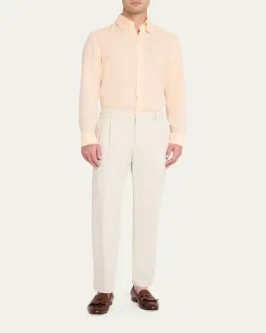 Bergdorf Goodman Men's Heathered Cotton Button-Down Shirt | Thumbnail 2 Bergdorf Goodman Men's Heathered Cotton Button-Down Shirt | Thumbnail 2