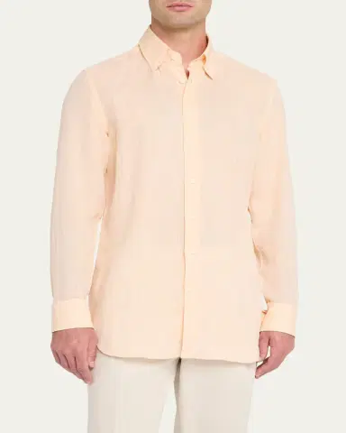 Bergdorf Goodman Men's Heathered Cotton Button-Down Shirt | Thumbnail 4 Bergdorf Goodman Men's Heathered Cotton Button-Down Shirt | Thumbnail 4