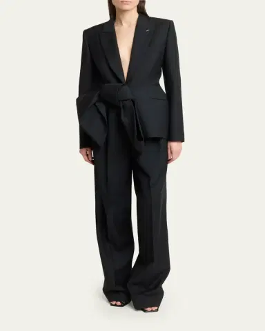 Givenchy Pleated Wool-Mohair Tuxedo Pants | Thumbnail 2