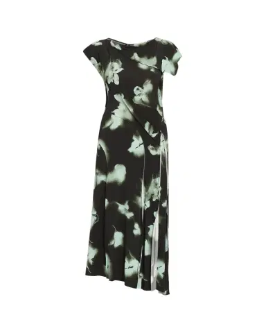 Jason Wu Collection Blurred Floral Asymmetric Paneled Midi Dress | Thumbnail 1 Jason Wu Collection Blurred Floral Asymmetric Paneled Midi Dress | Thumbnail 1
