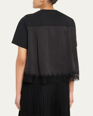 3.1 Phillip Lim Satin Lace Flounce Top | Thumbnail 3