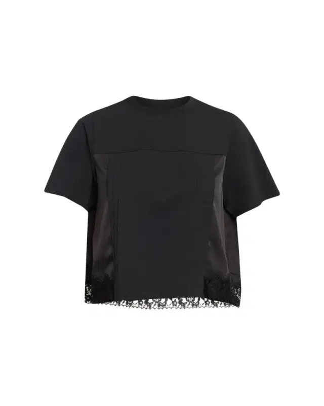 Satin Lace Flounce Top