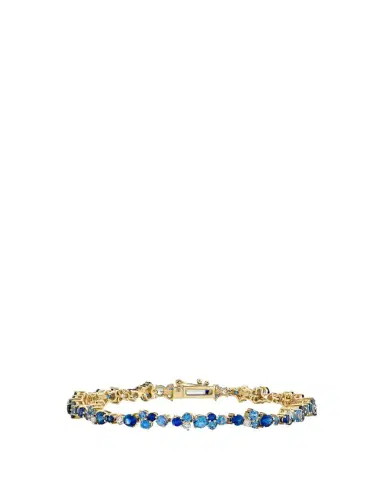 Sydney Evan 14K Gold and Sapphire Cocktail Tennis Bracelet with Diamonds | Thumbnail 1