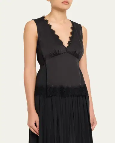 3.1 Phillip Lim Sleeveless Satin Lace Combo Top | Thumbnail 4