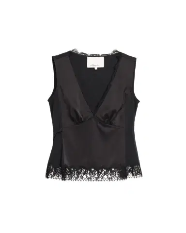 3.1 Phillip Lim Sleeveless Satin Lace Combo Top | Thumbnail 1