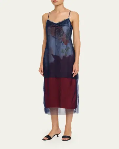 Jason Wu Collection Shadow Floral Layered Midi Dress | Thumbnail 4 Jason Wu Collection Shadow Floral Layered Midi Dress | Thumbnail 4