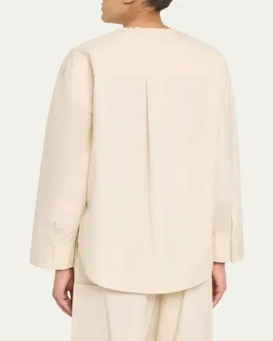 3.1 Phillip Lim Collarless Cotton Poplin Shirt | Thumbnail 3 3.1 Phillip Lim Collarless Cotton Poplin Shirt | Thumbnail 3