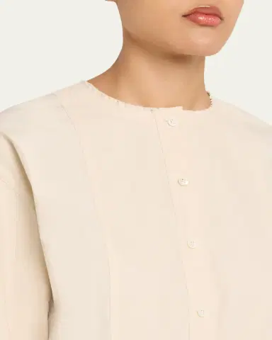 3.1 Phillip Lim Collarless Cotton Poplin Shirt | Thumbnail 5 3.1 Phillip Lim Collarless Cotton Poplin Shirt | Thumbnail 5