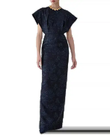 Carolina Herrera Rosette Collar Fan Bodice Gown | Thumbnail 5
