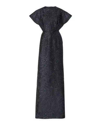 Carolina Herrera Rosette Collar Fan Bodice Gown | Thumbnail 1
