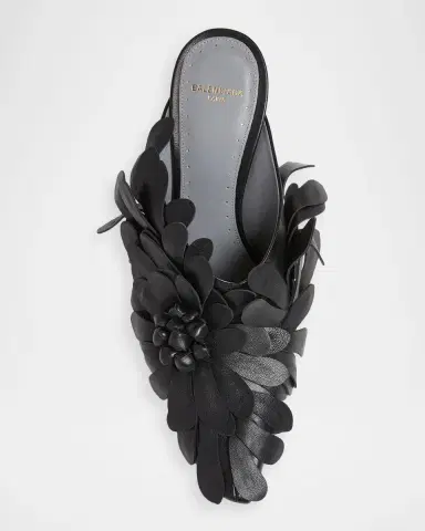 Balenciaga 90mm Flowers Leather Mule Pumps | Thumbnail 5