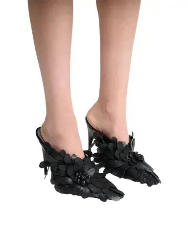Balenciaga 90mm Flowers Leather Mule Pumps | Thumbnail 1