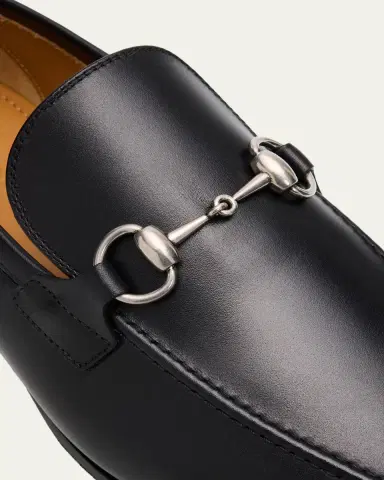 Gucci Men's Jordaan Moccasin Leather Bit Loafers | Thumbnail 3 Gucci Men's Jordaan Moccasin Leather Bit Loafers | Thumbnail 3