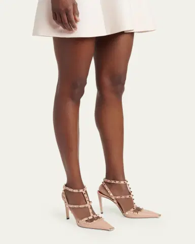 Valentino Garavani 100mm Rockstud Leather Ankle-Strap Pumps | Thumbnail 2 Valentino Garavani 100mm Rockstud Leather Ankle-Strap Pumps | Thumbnail 2