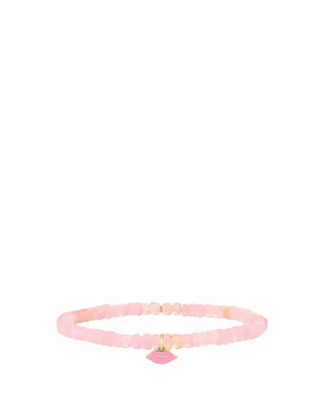 Sydney Evan 14K Pink Lips on Ethiopian Opal Bracelet