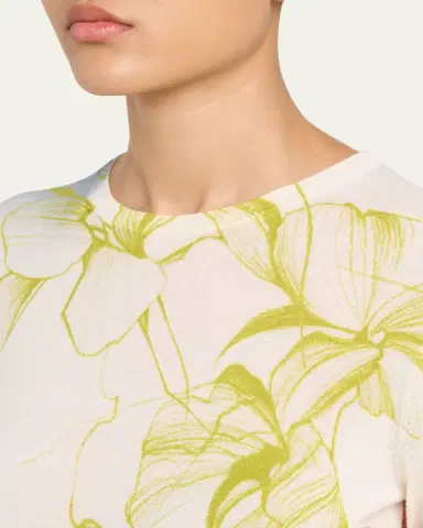 Jason Wu Collection Shadow Floral Merino Wool Crewneck Sweater | Thumbnail 5