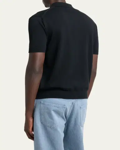 Givenchy Men's Grosgrain Logo Cotton Knit Polo Shirt | Thumbnail 3