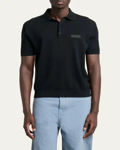 Givenchy Men's Grosgrain Logo Cotton Knit Polo Shirt | Thumbnail 4