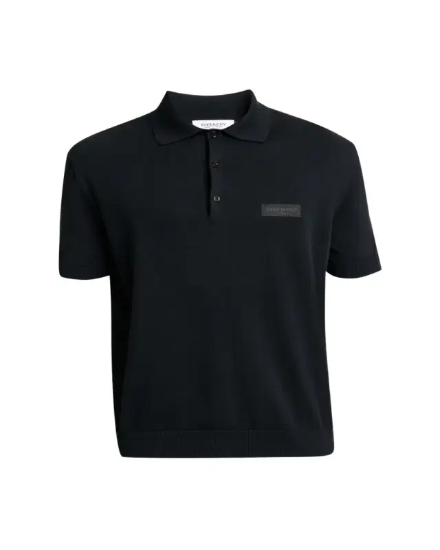 Givenchy Men's Grosgrain Logo Cotton Knit Polo Shirt