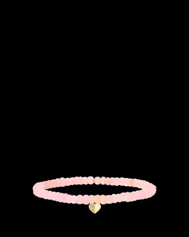 Sydney Evan 14K Diamond Half Heart on Pink Opal Bracelet | Thumbnail 2