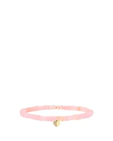 Sydney Evan 14K Diamond Half Heart on Pink Opal Bracelet | Thumbnail 1