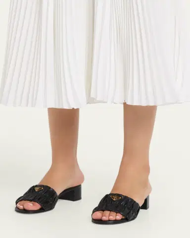 Prada 35mm Matelasse Nappa Leather Block-Heel Sandals | Thumbnail 2 Prada 35mm Matelasse Nappa Leather Block-Heel Sandals | Thumbnail 2
